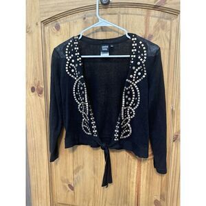 Sharon Young Black Women's Studded Cardigan Size‎ XS
